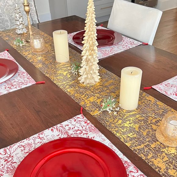Wedding Table Runner Holiday Decor Gold Decorative Cloth Bridal Party Decoration - Picture 2 of 9